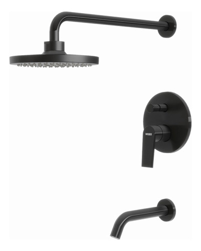 Griferia Para Ducha Baño Vasser De Embutir Zafiro Negro