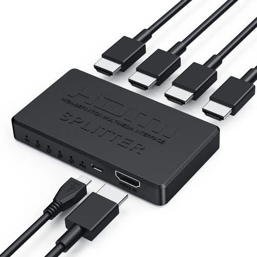 Multiplicador Splitter Hdmi 1 Entrada 4 Salidas Activo 1080p