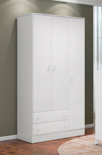 Jogo De Quarto Com Guarda Roupa 3 Portas E Cômoda Infantil
