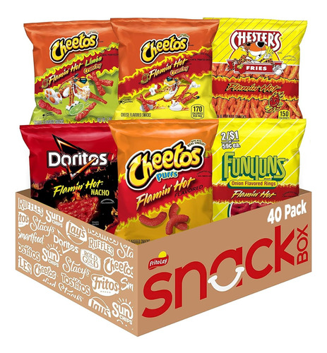 Caja 40 Mix Cheetos Doritos Funyuns Flamin Hot