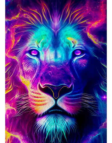 Rompecabezas Su Majestad - El León: 1000 Piezas Enjoy Puzzle
