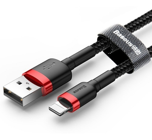 Cable 3 Metros Lighting Carga Rapida Reforzado Baseus Color Negro Dorado