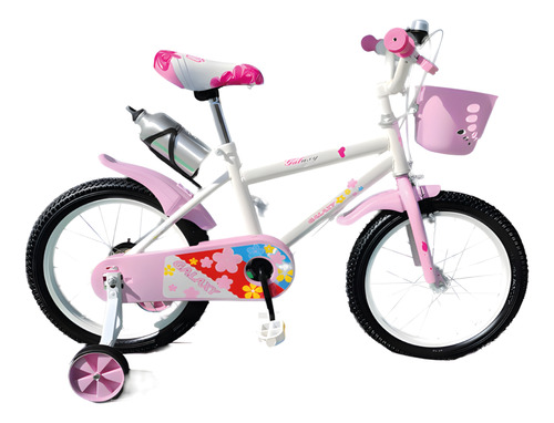 Bicicleta Infantil Lumax Aro 16 Rosado Con Rueditas