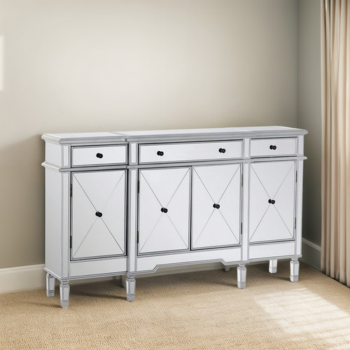 Powell Company Mirrored 4door 3drawer Console