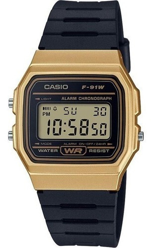 Reloj Casio Negro Dorado Unisex F-91wm-9a