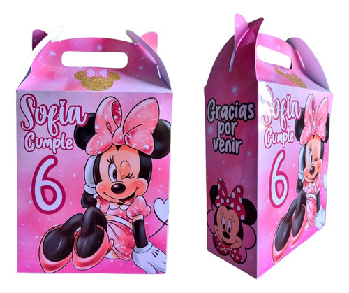 Caja Para Dulces O Sorpresa Personalizadas Minnie Mouse X6u