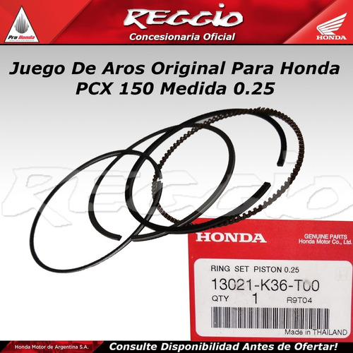 Kit De Aros De Piston Original Para Honda Pcx 150 0.25