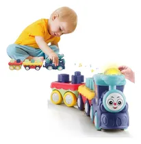 Comprar Tren De Juguete A Pila Con Luz Y Sonido(locomotora+ Vagones) Color