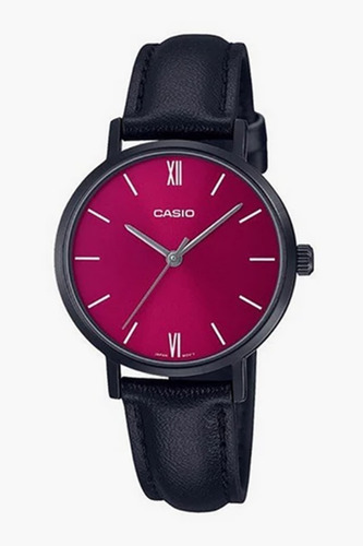 Reloj Casio Ltp Vt02bl-4a Correa De Cuero P/dama 