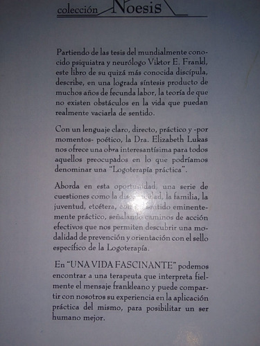 E. Lukas: Una Vida Fascinante. Tension Entre Ser Y Deber Ser (Usado)