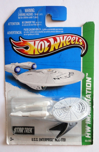 Hot Wheels 2013, Uss Enterprise Ncc 1701 - 60/250 -( Blanco)