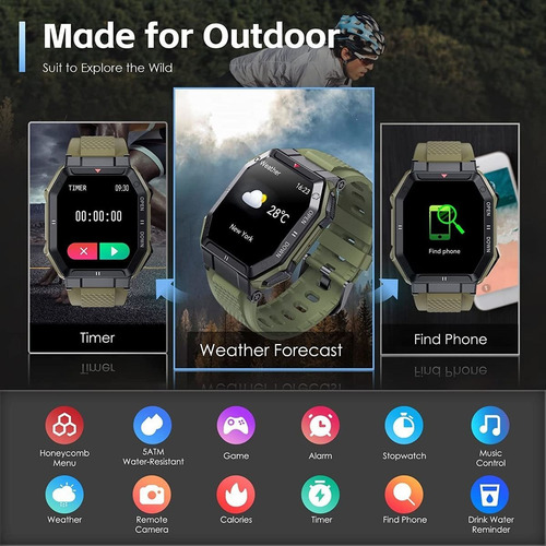 Para Reloj Inteligente Para Hombre, Táctico, Deportivo,