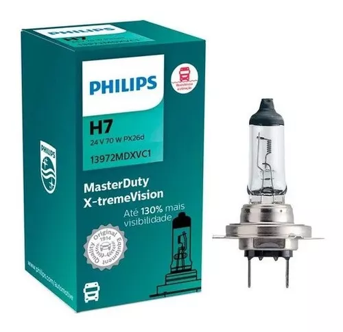 Lampada Philips Caminhão H7 24v 70w Masterduty X-tremevision