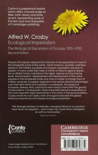Ecological Imperialism: The Biological Expansion Of Europe,, De Alfred W. Crosby. Editorial Cambridge University Press, Tapa Blanda En Inglés, 0000