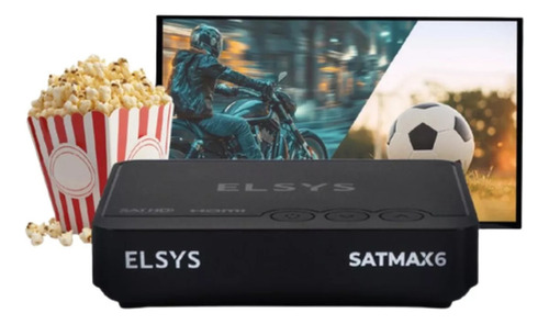 Receptor De Tv Via Satelite Elsys Sathd Satmax 6 Preto