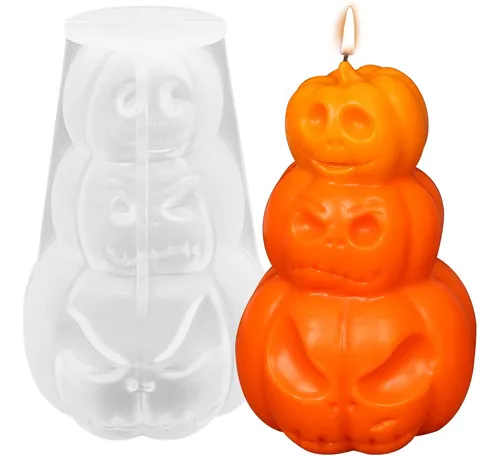 Molde De Vela 3d Con Forma De Calabaza Para Halloween, Silic