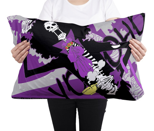 Cojin Almohada Brook One Piece Anime Fondo Morado 40x60cm   