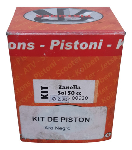 Piston Zanella Sol 50 Cc Aro Negro Medida 2.5