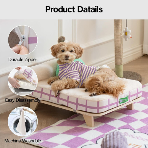 Cama Elevada Para Gatos Mewoofun, Sofá Orthopédico Con Funda