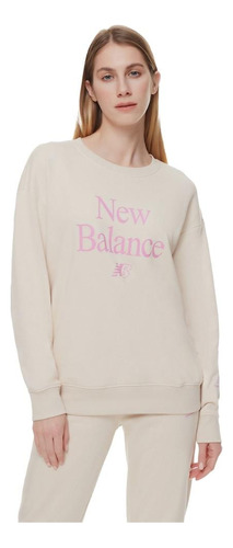 Buzo New Balance Mujer Essentials Celebrate Beige Wt21508ctu
