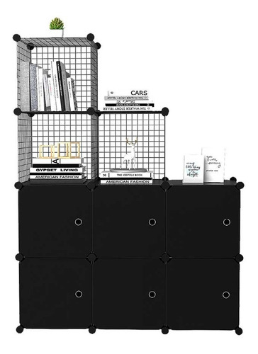 Mueble Organizador Plástico Metálico 9 Cubos | Utilísimo® Color Negro
