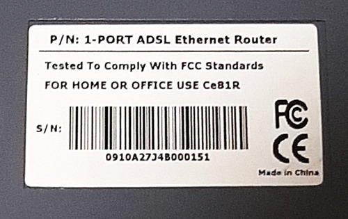 Router Adsl 1 Puerto Ethernet Completo (Usado)