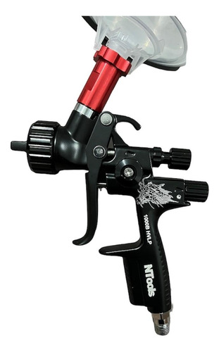 Pistola De Pintura Ntools 1000b Hvlp Boquilla 1.3mm Y 1.7mm