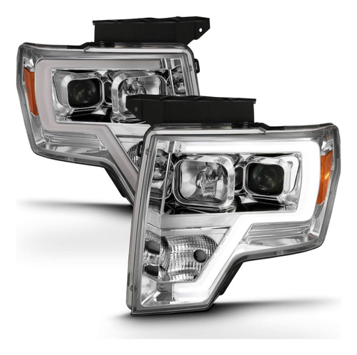 Par De Faros Ford Lobo Raptor F150 2009-2014 Cromo Drl  Led