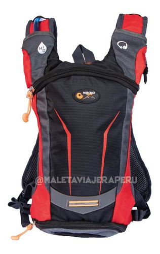 Imagen 2 de 3 de Mochila De Hidratación + Bolsa De Agua C/ Válvula (rojo)