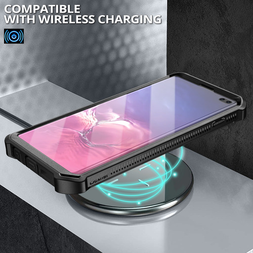 Funda Dexnor Para Samsung Galaxy S10 Plus, Protector De Pantalla Y Soporte Integrados, Funda De Protección De Grado Militar
