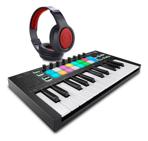 Controlador Teclado Midi Usb 25 + Sr360 Auricular Estereo