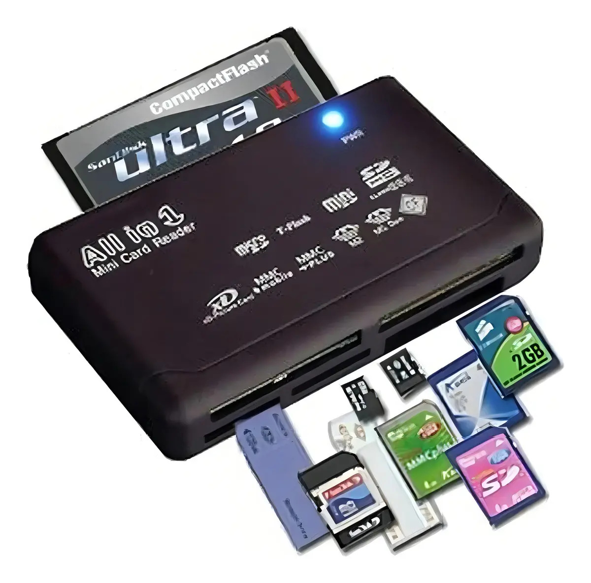 Leitor Cartão Memória Usb Cf Sd Micro Sdhc Sim