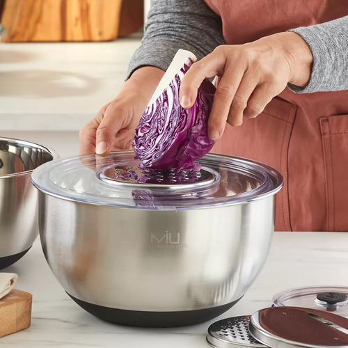Miu Tazones Para Mezclar Con Tapas De Acero Inoxidable 11 Pz