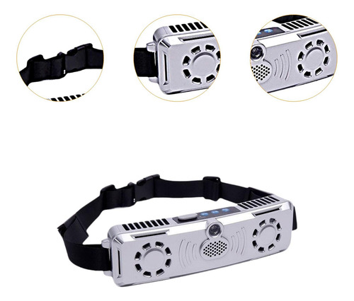 Ventilador Personal De Cintura Al Aire Libre Carga Plateado
