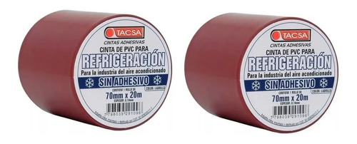 Pack X2 Cintas Refrigeración Sin Adhesivo Pvc 20mx70mm Tacsa