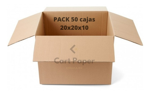 Imagen 1 de 4 de Cajas De Cartón 20x20x10/ Pack 25 Cajas / Cart Paper
