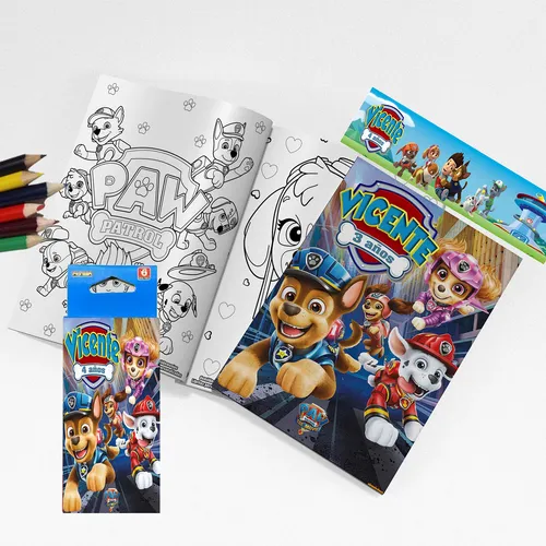 20 Libritos Colorear  15x20 Con 6 Lapices Personalizados