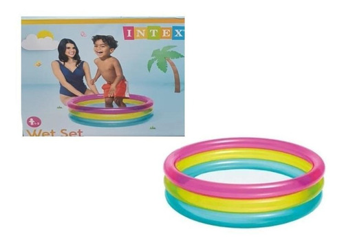 Piscina Inflável Infantil Colorida 63 Litros Intex 86x25cm