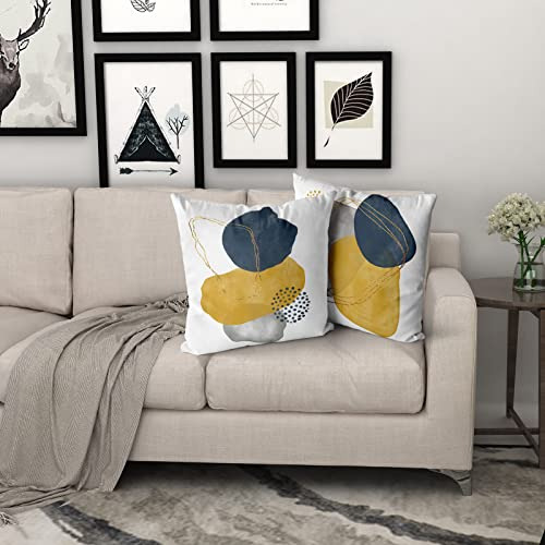 Conjunto De 2 Fundas De Almohada Geométricas Modernas Azul G