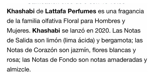 Perfume Unisex Khashabi By Lattafa Eau De Parfum 100ml