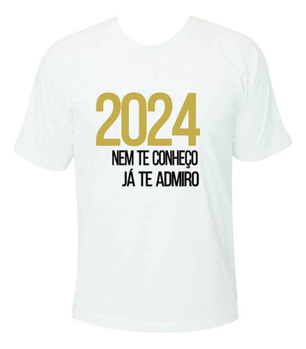 Camiseta Branca Festa Reveillon Ano Novo 2024