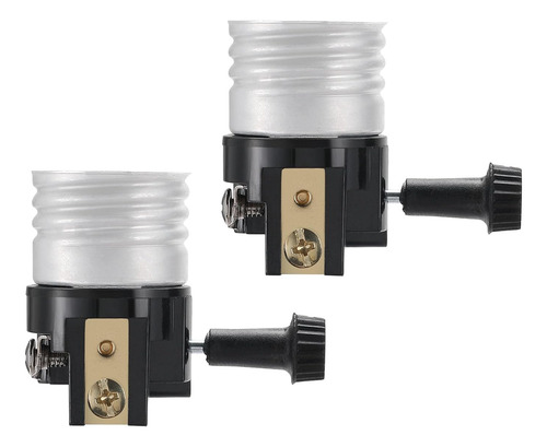 Enchufe De Luz E26/e27 Con Perilla De Interruptor, Pack 2 Un