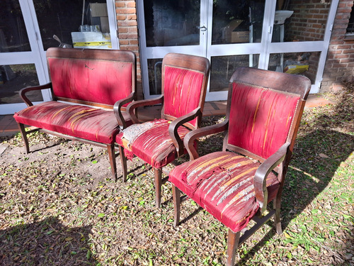 Juego De Sillones Provenzal Para Reparar Y Tapizar Marrón Oscuro (Usado)