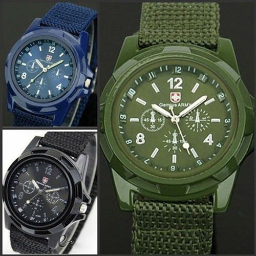 15 Pzs Reloj Caballero Tipo Militar Casual Mayoreo Y