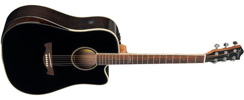 Guitarra eléctrica Tagima Walnut Series Ws-25 Eq Black, color negro, guía para la mano derecha