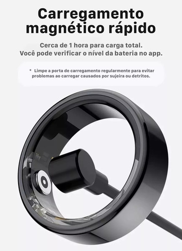 Anel Inteligente Smart Ring Para Android Iphone Fitness Sono Tamanho 11