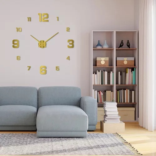 Reloj De Pared Con Espejo 3d Sin Marco For Bricolaje, Gran