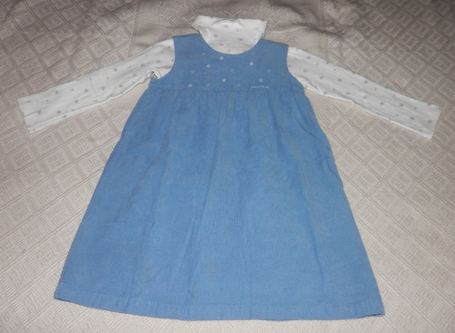 Conjunto Polera Sky Blue Y Jumper Pana Mimo-niña 4-5 Años