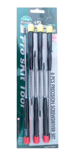 Imagen 3 de 4 de Destornilladores X6 Perilleros Plano Philips Proskit 8pk-509