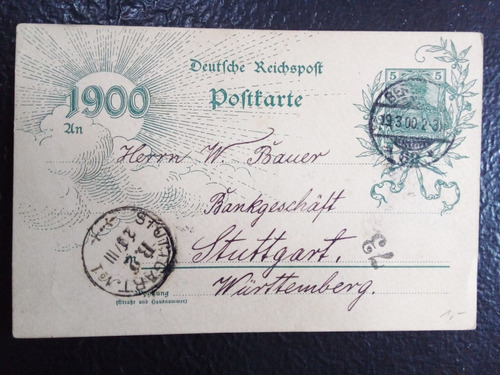 Postal Alemanha Reich Ano 1900 Original Lote 1803